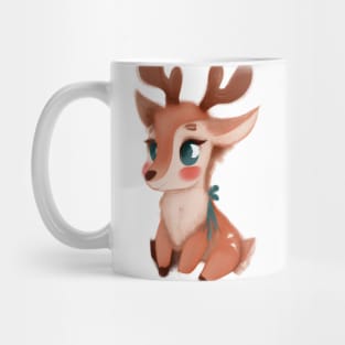 Cute Raindeer Drawing Mug